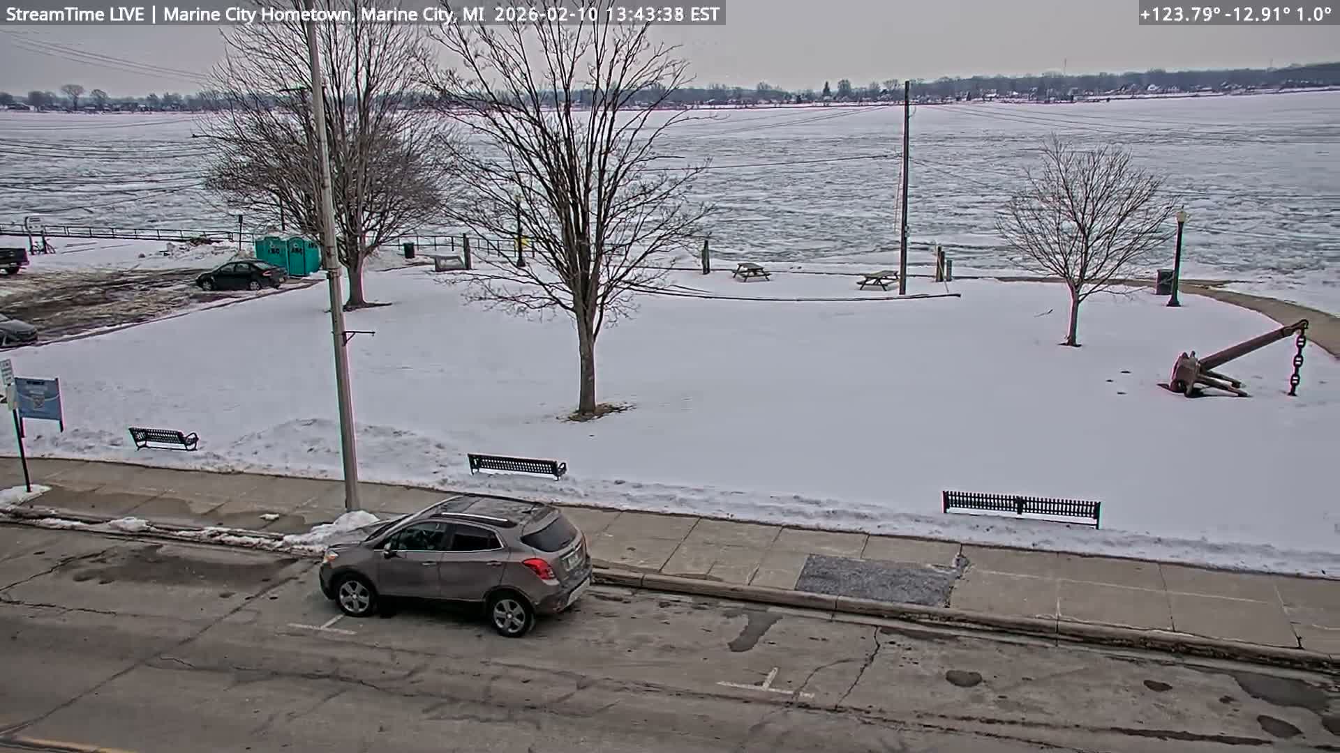 USA - Canada Border, Marine City Village & St Clair River Live Cam - Marine City, St. Clair, Michigan, USA