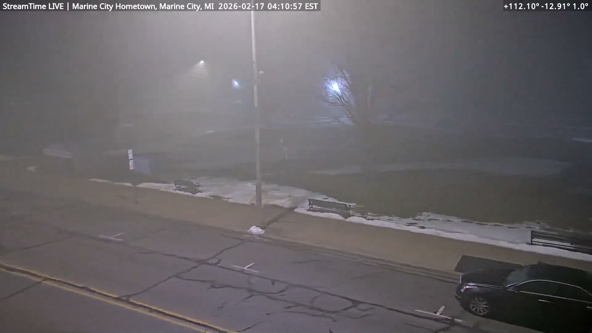 USA - Canada Border, Marine City Village & St Clair River Live Cam - Marine City, St. Clair, Michigan, USA