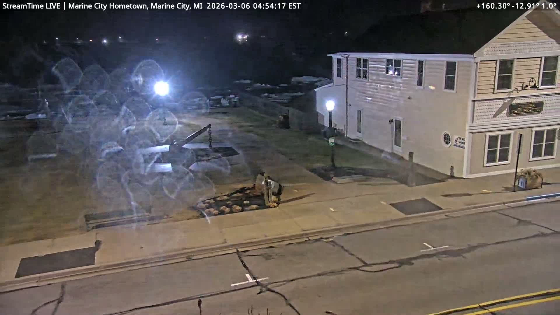 USA - Canada Border, Marine City Village & St Clair River Live Cam - Marine City, St. Clair, Michigan, USA
