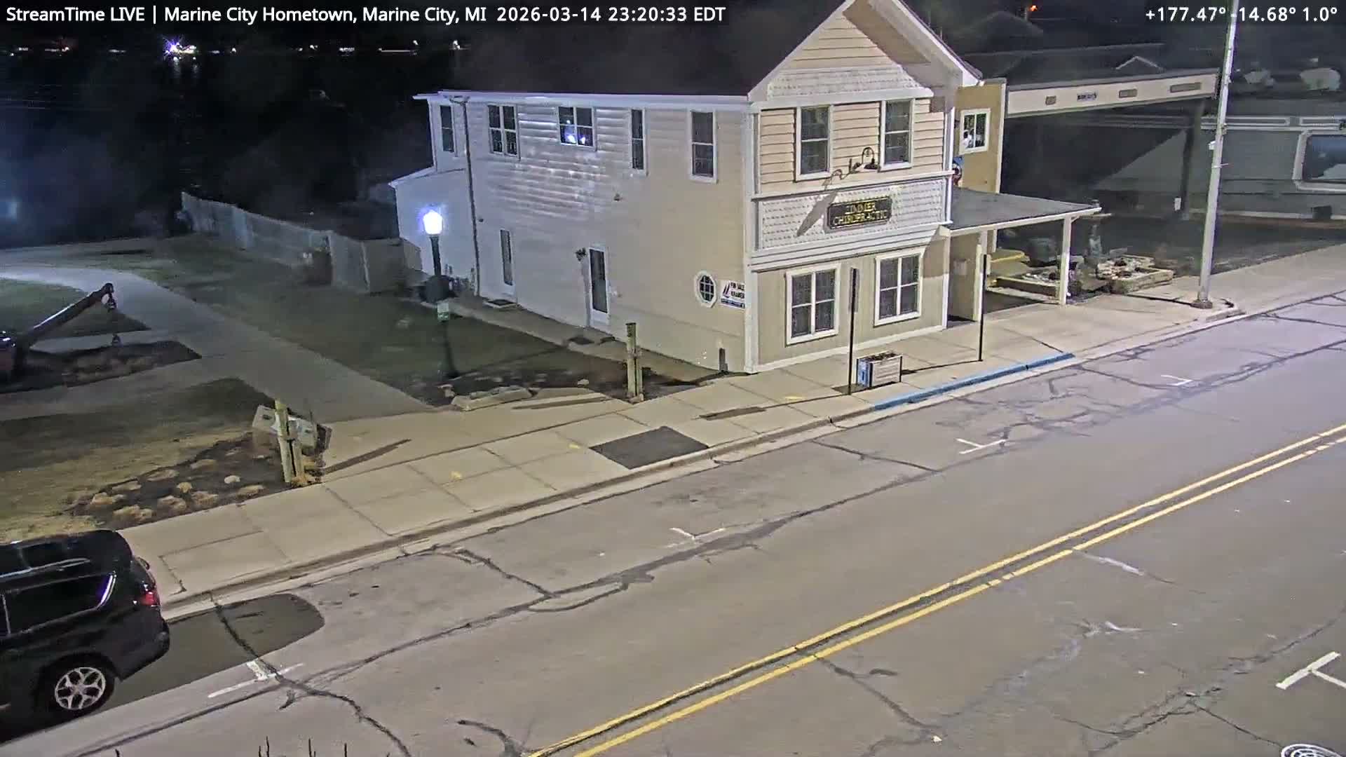 USA - Canada Border, Marine City Village & St Clair River Live Cam - Marine City, St. Clair, Michigan, USA