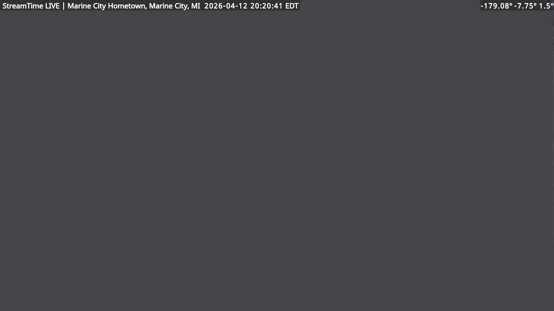 USA - Canada Border, Marine City Village & St Clair River Live Cam - Marine City, St. Clair, Michigan, USA