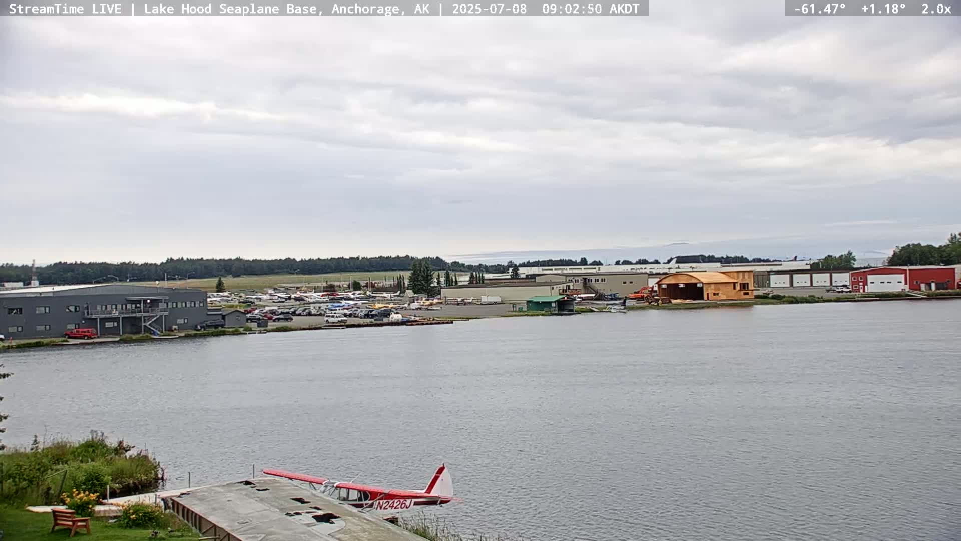 Anchorage, Lake Hood Seaplane Base / Ted Stevens International Airport Live Cam ANC / PANC - Turnagain, Anchorage, Alaska, USA