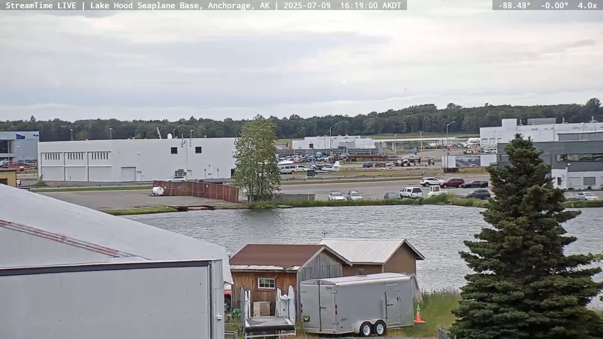 Anchorage, Lake Hood Seaplane Base / Ted Stevens International Airport Live Cam ANC / PANC - Turnagain, Anchorage, Alaska, USA