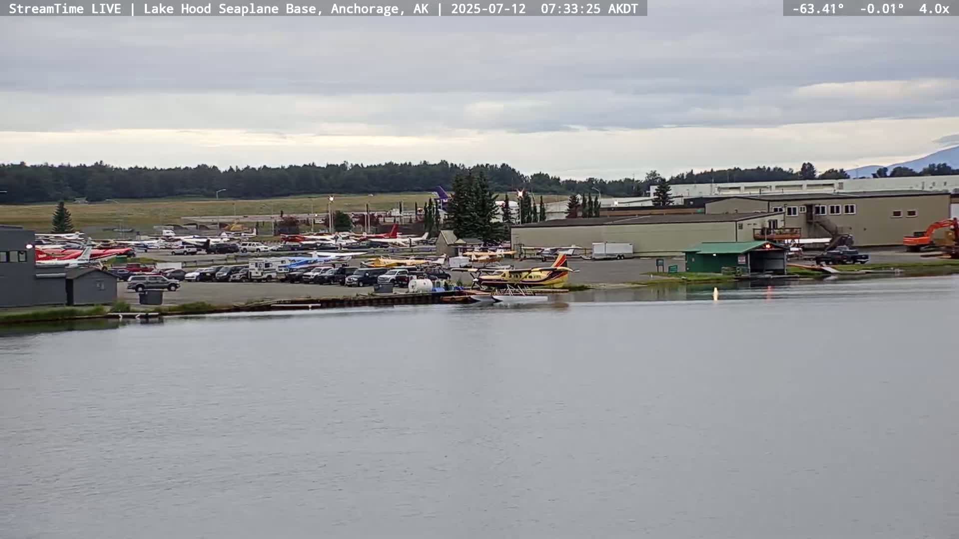 Anchorage, Lake Hood Seaplane Base / Ted Stevens International Airport Live Cam ANC / PANC - Turnagain, Anchorage, Alaska, USA
