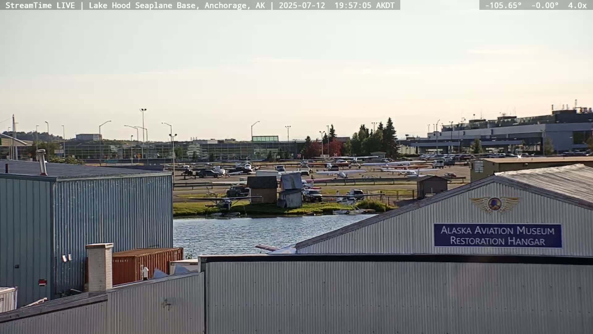 Anchorage, Lake Hood Seaplane Base / Ted Stevens International Airport Live Cam ANC / PANC - Turnagain, Anchorage, Alaska, USA