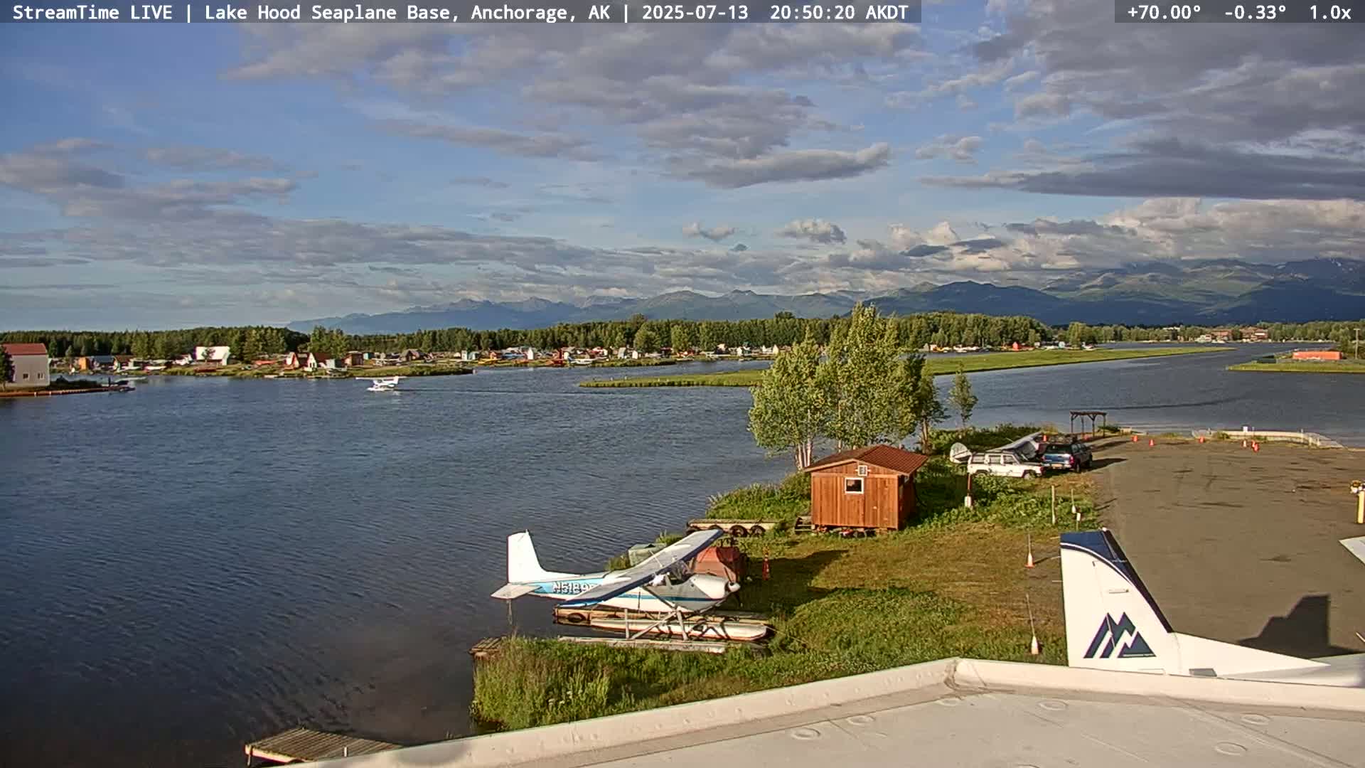 Anchorage, Lake Hood Seaplane Base / Ted Stevens International Airport Live Cam ANC / PANC - Turnagain, Anchorage, Alaska, USA