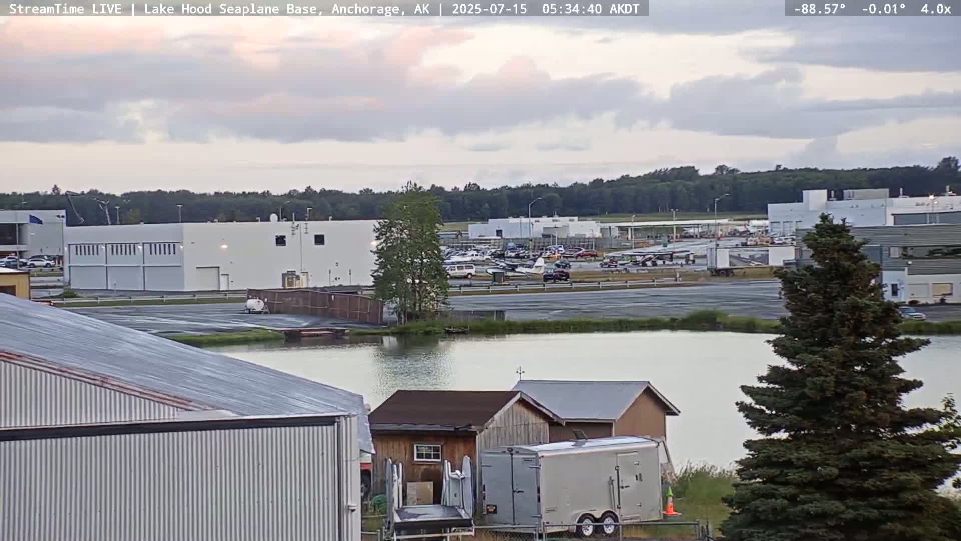 Anchorage, Lake Hood Seaplane Base / Ted Stevens International Airport Live Cam ANC / PANC - Turnagain, Anchorage, Alaska, USA