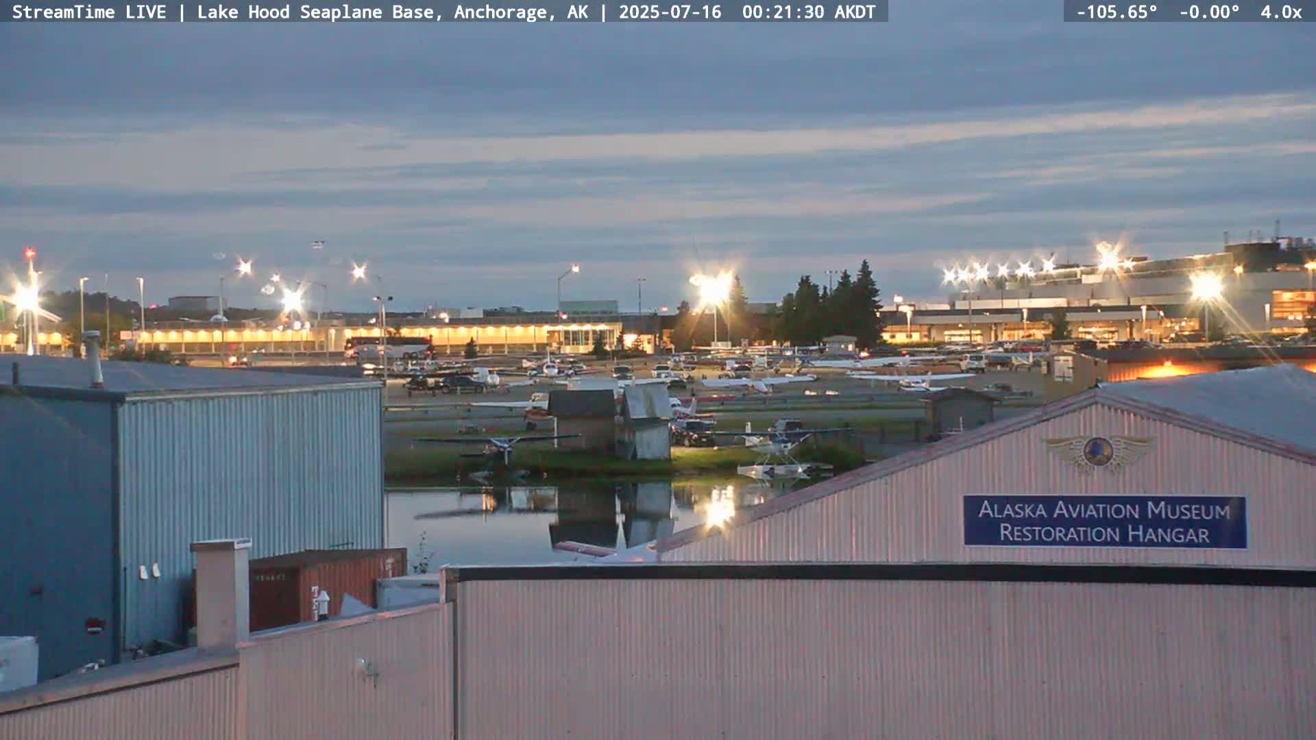 Anchorage, Lake Hood Seaplane Base / Ted Stevens International Airport Live Cam ANC / PANC - Turnagain, Anchorage, Alaska, USA
