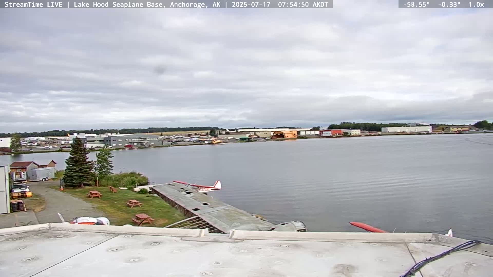 Anchorage, Lake Hood Seaplane Base / Ted Stevens International Airport Live Cam ANC / PANC - Turnagain, Anchorage, Alaska, USA