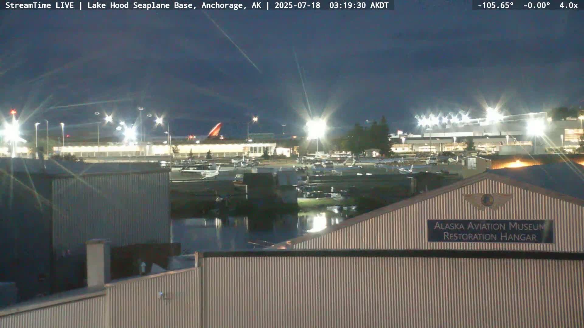 Anchorage, Lake Hood Seaplane Base / Ted Stevens International Airport Live Cam ANC / PANC - Turnagain, Anchorage, Alaska, USA