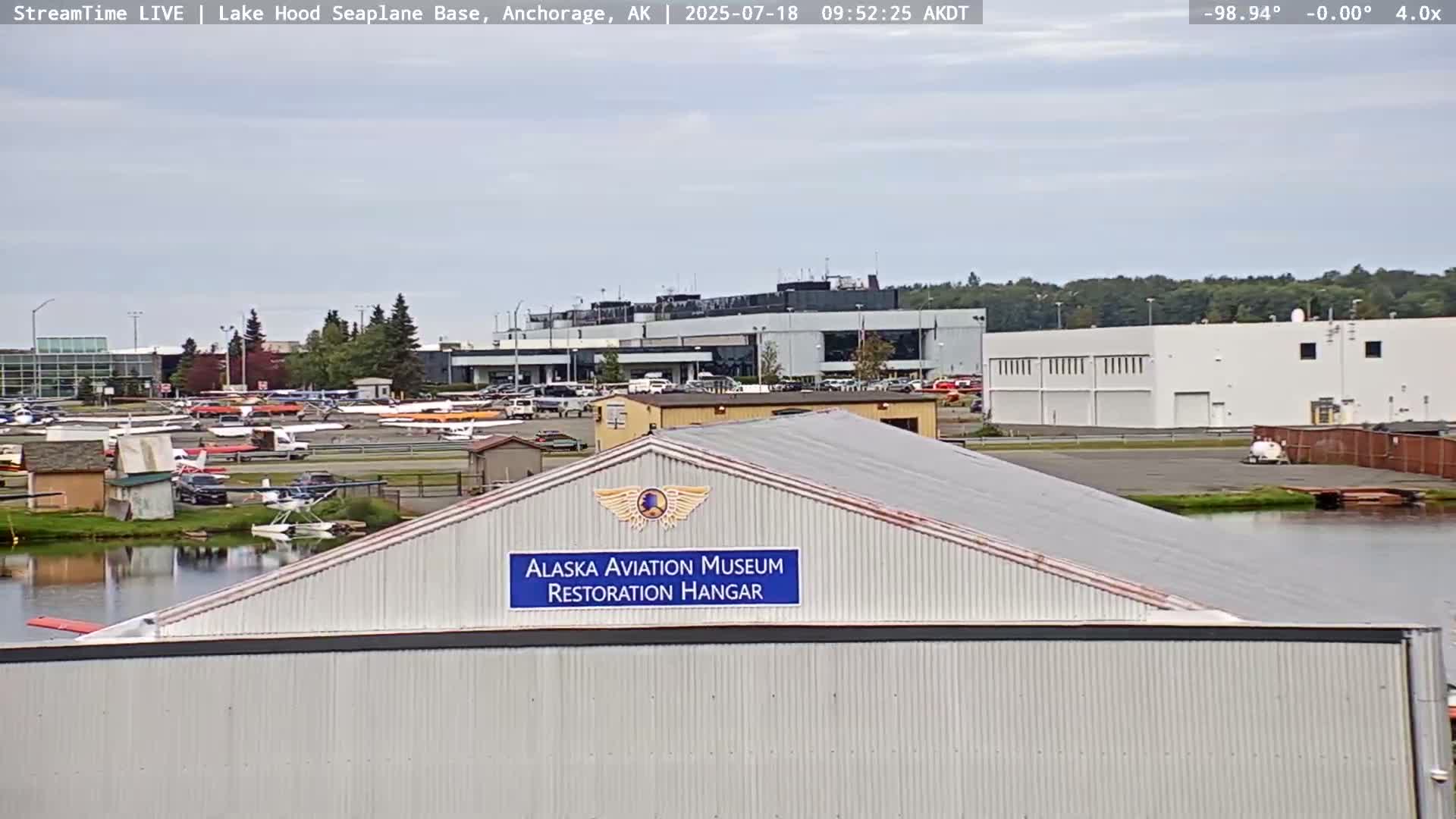 Anchorage, Lake Hood Seaplane Base / Ted Stevens International Airport Live Cam ANC / PANC - Turnagain, Anchorage, Alaska, USA