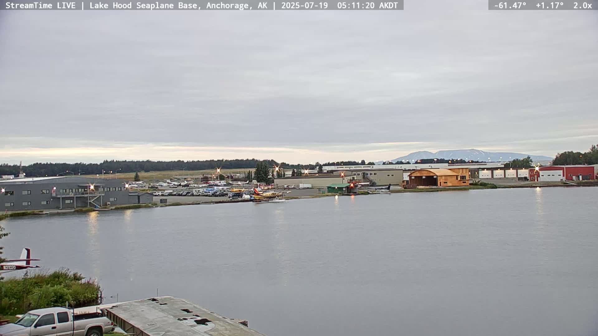 Anchorage, Lake Hood Seaplane Base / Ted Stevens International Airport Live Cam ANC / PANC - Turnagain, Anchorage, Alaska, USA