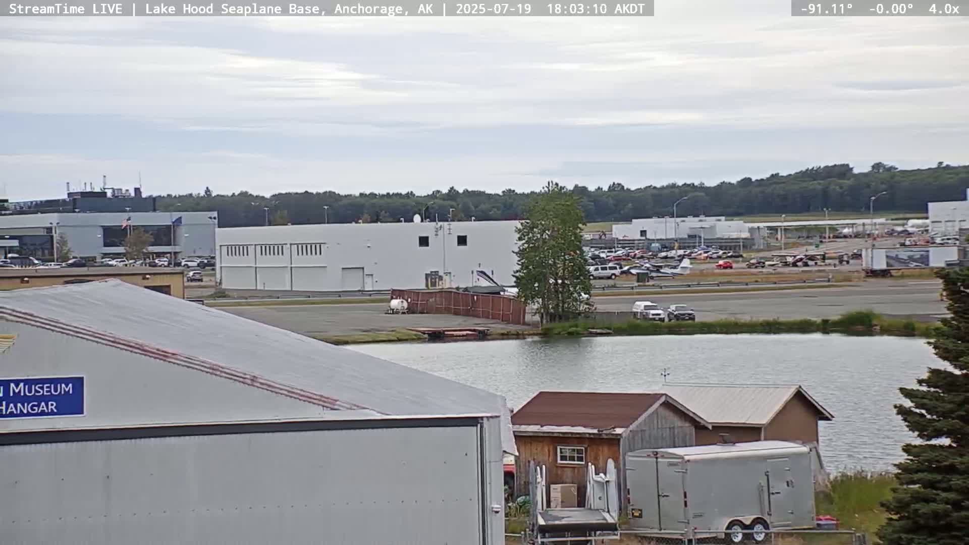 Anchorage, Lake Hood Seaplane Base / Ted Stevens International Airport Live Cam ANC / PANC - Turnagain, Anchorage, Alaska, USA