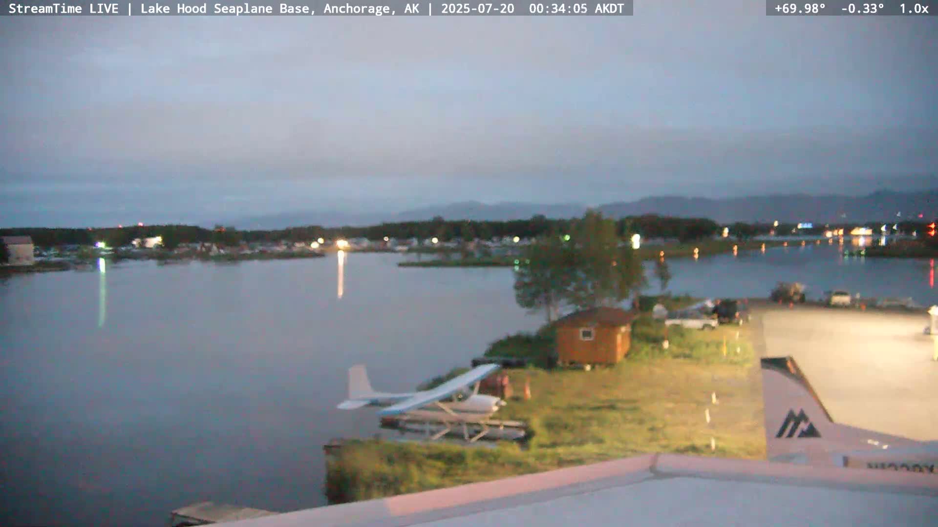 Anchorage, Lake Hood Seaplane Base / Ted Stevens International Airport Live Cam ANC / PANC - Turnagain, Anchorage, Alaska, USA