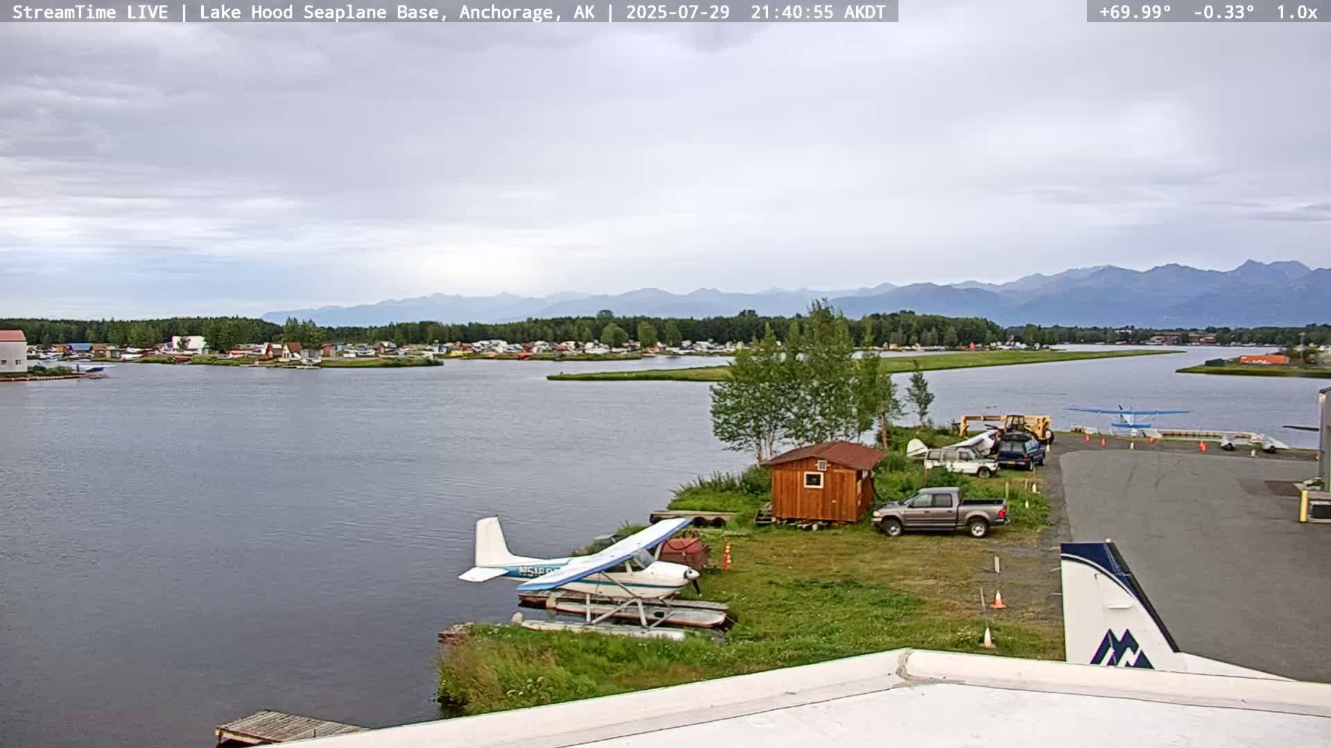 Anchorage, Lake Hood Seaplane Base / Ted Stevens International Airport Live Cam ANC / PANC - Turnagain, Anchorage, Alaska, USA