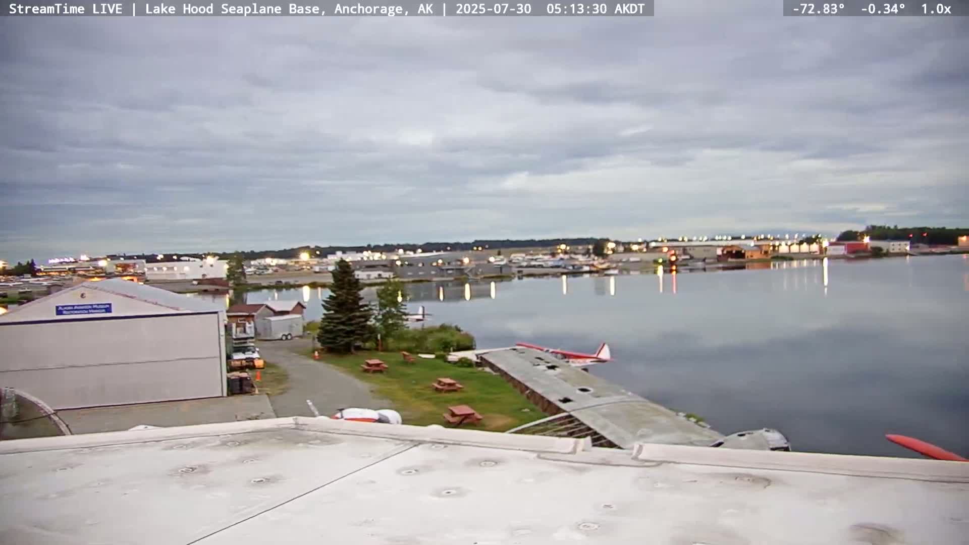 Anchorage, Lake Hood Seaplane Base / Ted Stevens International Airport Live Cam ANC / PANC - Turnagain, Anchorage, Alaska, USA