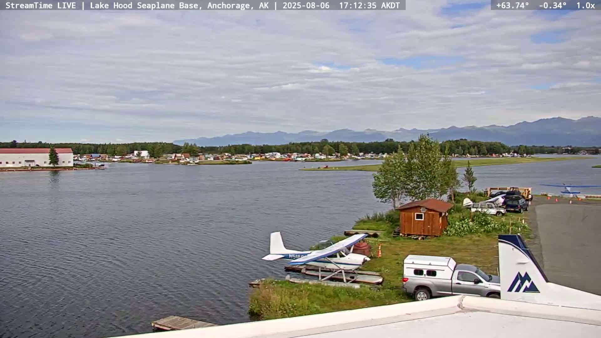Anchorage, Lake Hood Seaplane Base / Ted Stevens International Airport Live Cam ANC / PANC - Turnagain, Anchorage, Alaska, USA