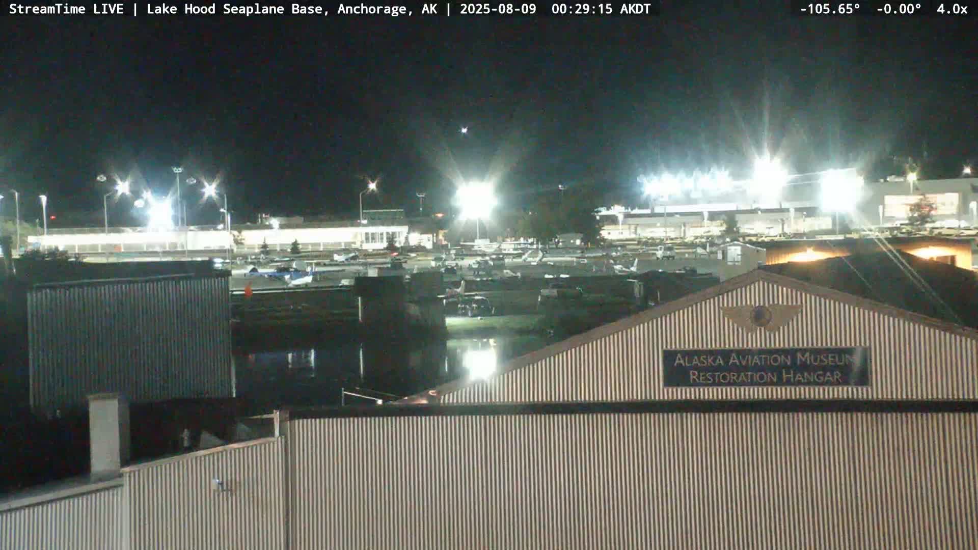 Anchorage, Lake Hood Seaplane Base / Ted Stevens International Airport Live Cam ANC / PANC - Turnagain, Anchorage, Alaska, USA
