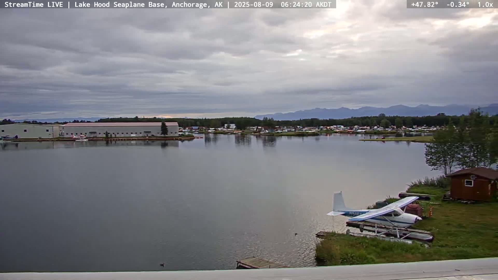 Anchorage, Lake Hood Seaplane Base / Ted Stevens International Airport Live Cam ANC / PANC - Turnagain, Anchorage, Alaska, USA