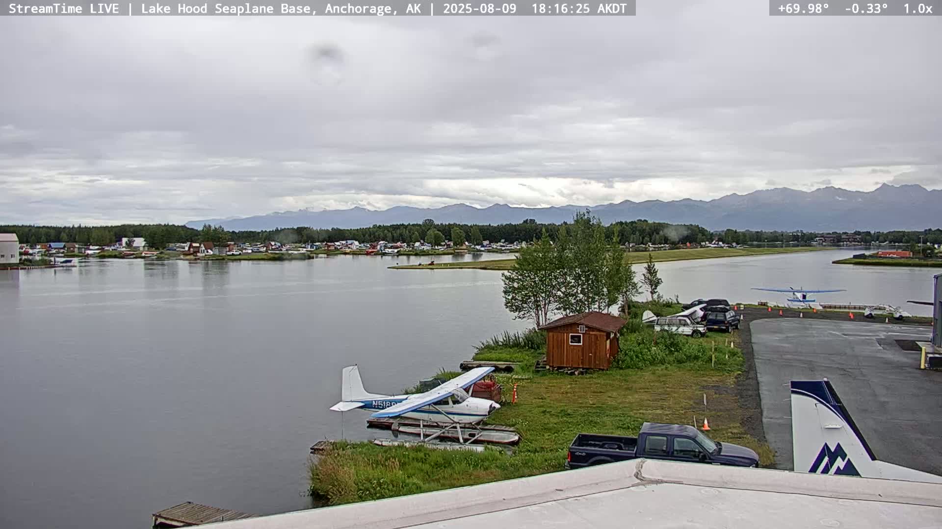 Anchorage, Lake Hood Seaplane Base / Ted Stevens International Airport Live Cam ANC / PANC - Turnagain, Anchorage, Alaska, USA