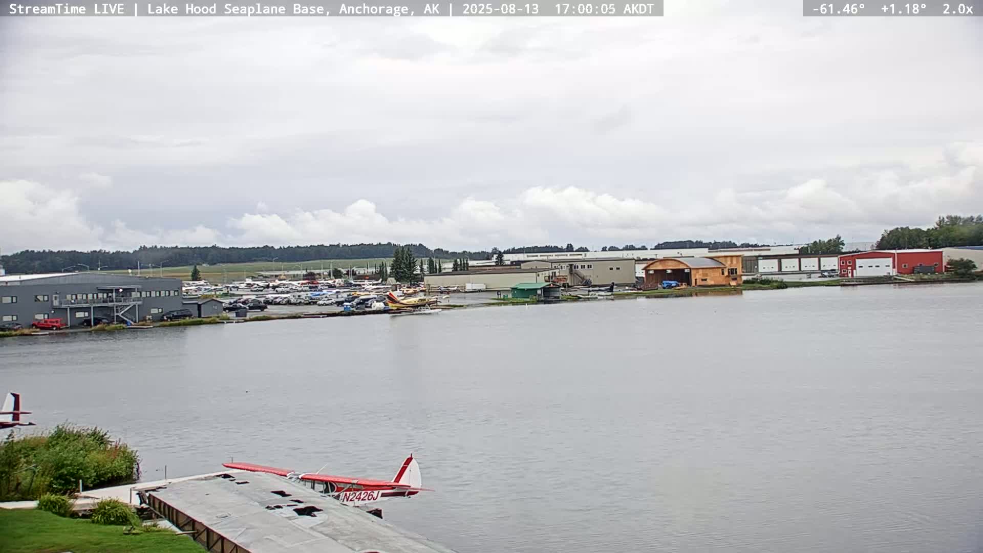 Anchorage, Lake Hood Seaplane Base / Ted Stevens International Airport Live Cam ANC / PANC - Turnagain, Anchorage, Alaska, USA