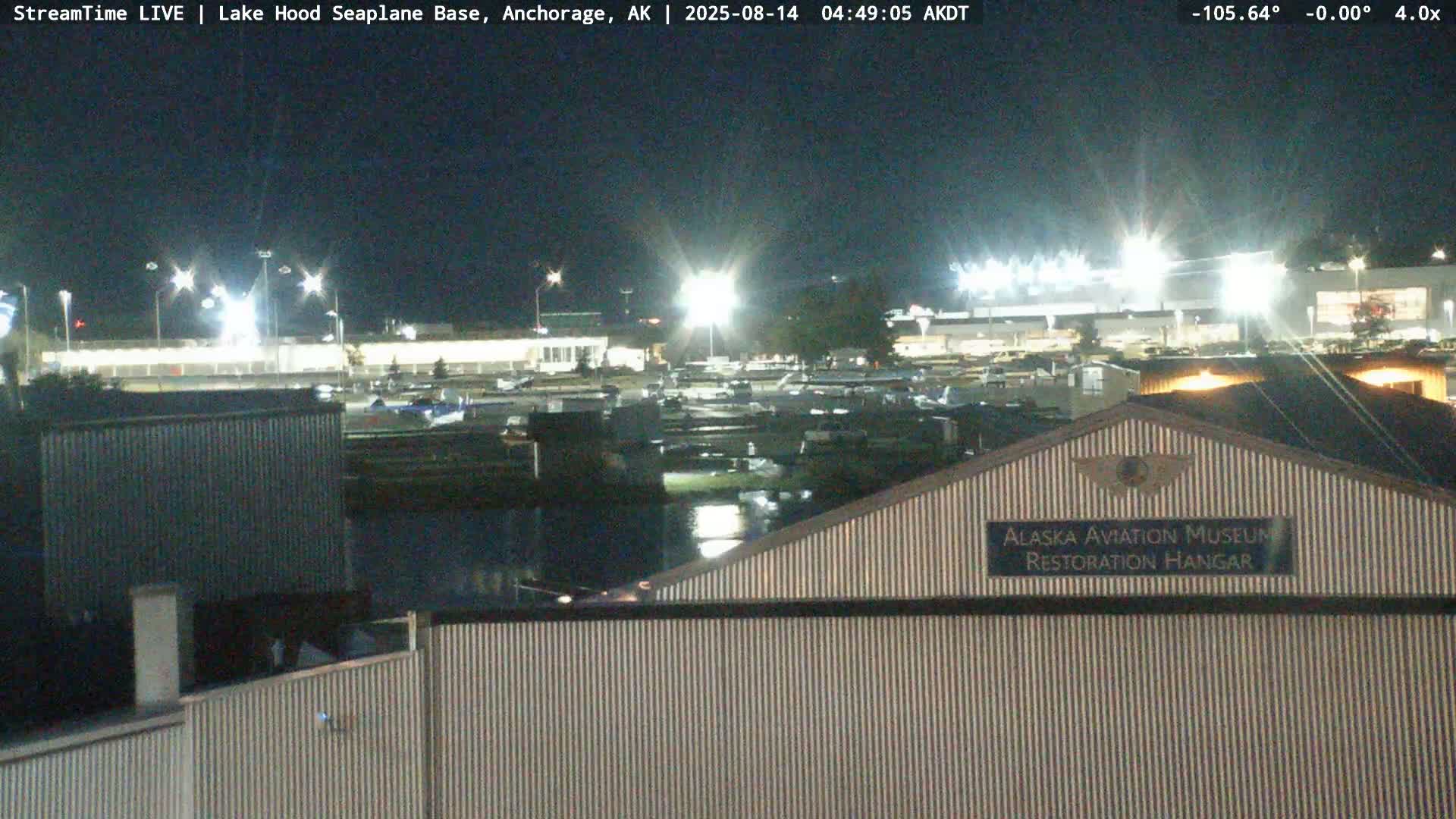 Anchorage, Lake Hood Seaplane Base / Ted Stevens International Airport Live Cam ANC / PANC - Turnagain, Anchorage, Alaska, USA