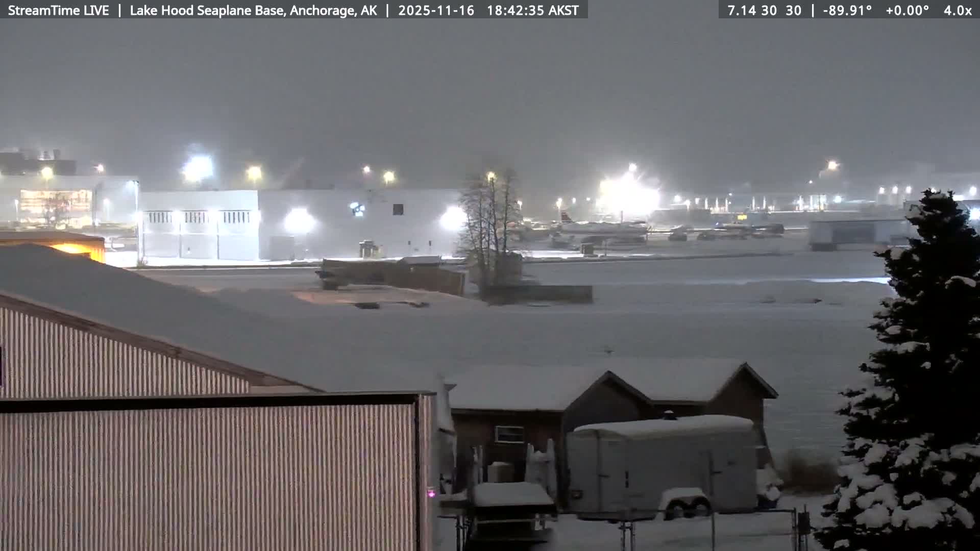 Anchorage, Lake Hood Seaplane Base / Ted Stevens International Airport Live Cam ANC / PANC - Turnagain, Anchorage, Alaska, USA