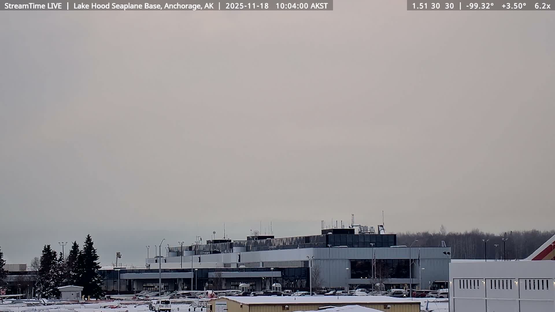 Anchorage, Lake Hood Seaplane Base / Ted Stevens International Airport Live Cam ANC / PANC - Turnagain, Anchorage, Alaska, USA