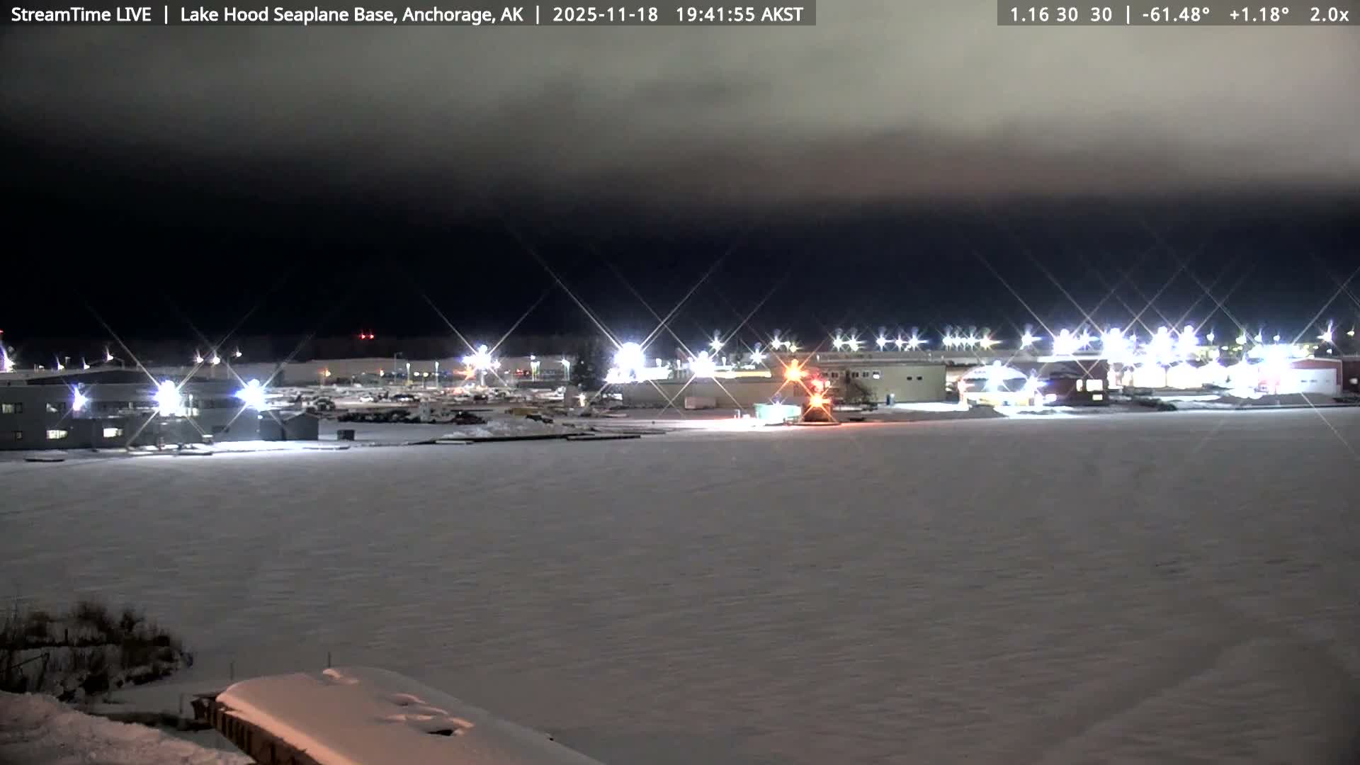 Anchorage, Lake Hood Seaplane Base / Ted Stevens International Airport Live Cam ANC / PANC - Turnagain, Anchorage, Alaska, USA