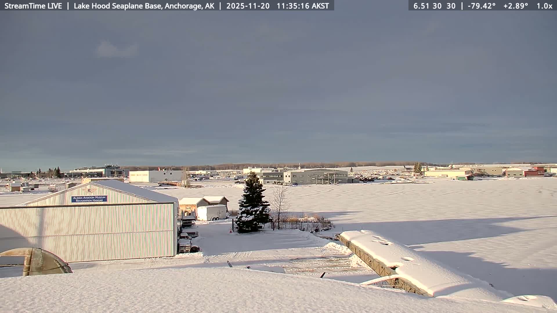 Anchorage, Lake Hood Seaplane Base / Ted Stevens International Airport Live Cam ANC / PANC - Turnagain, Anchorage, Alaska, USA