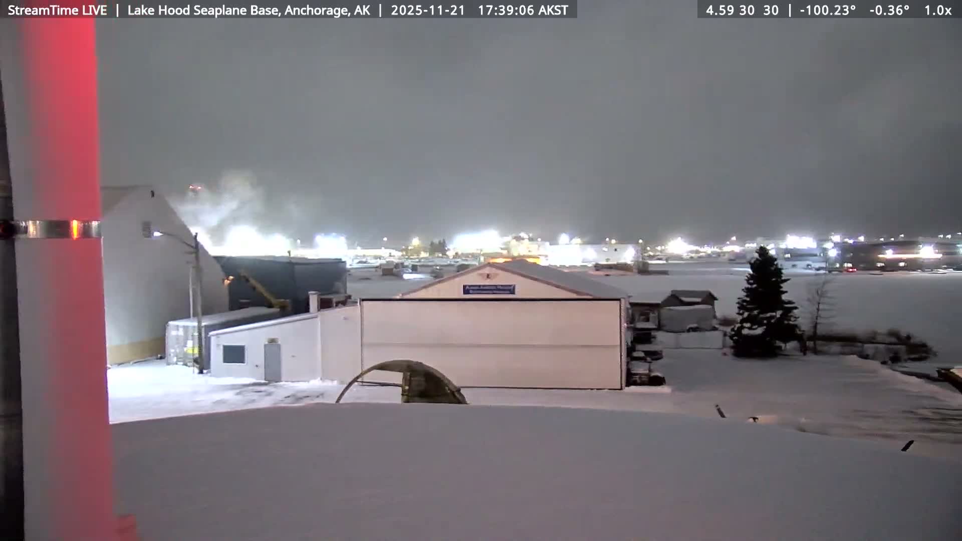 Anchorage, Lake Hood Seaplane Base / Ted Stevens International Airport Live Cam ANC / PANC - Turnagain, Anchorage, Alaska, USA