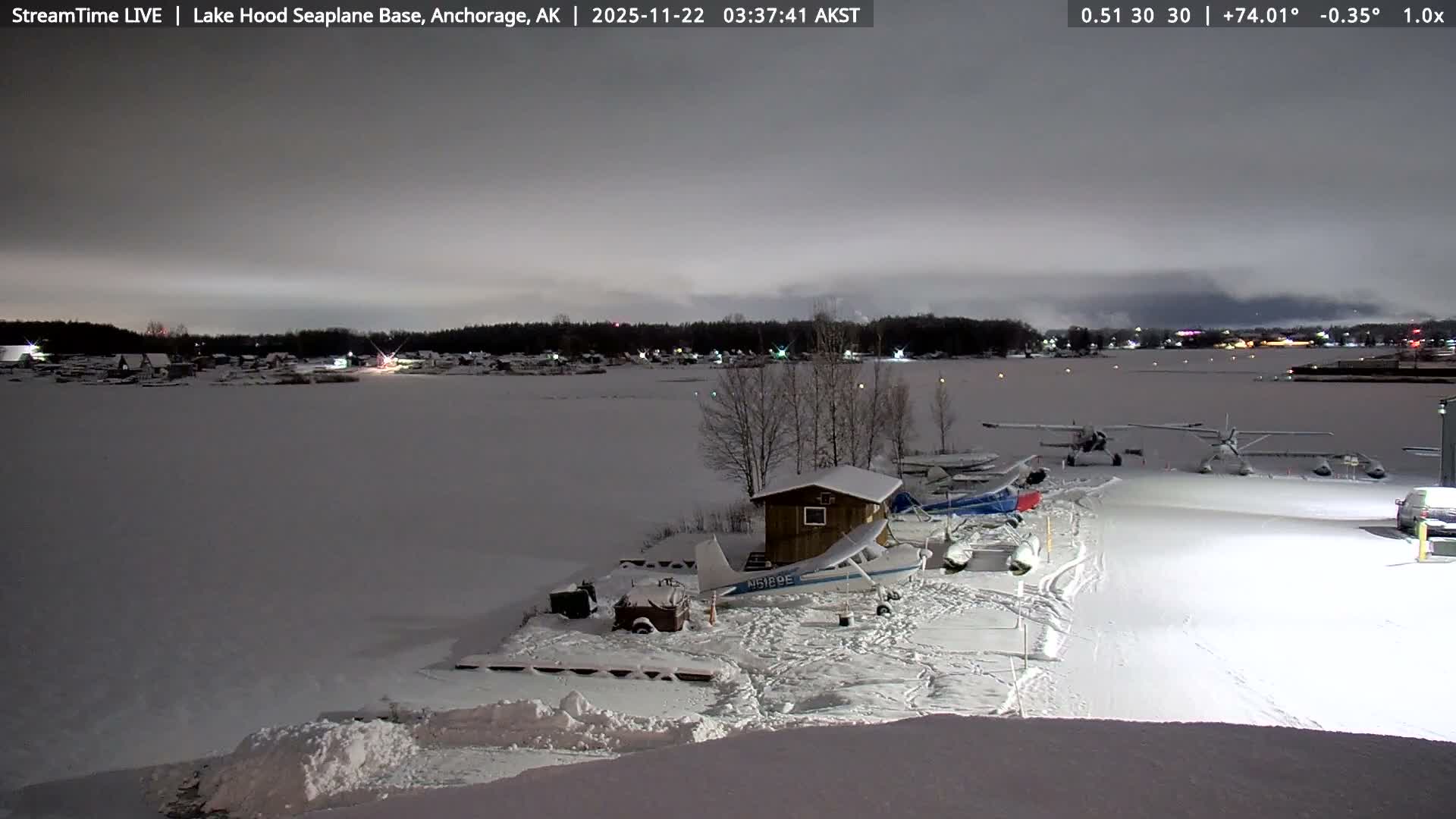 Anchorage, Lake Hood Seaplane Base / Ted Stevens International Airport Live Cam ANC / PANC - Turnagain, Anchorage, Alaska, USA