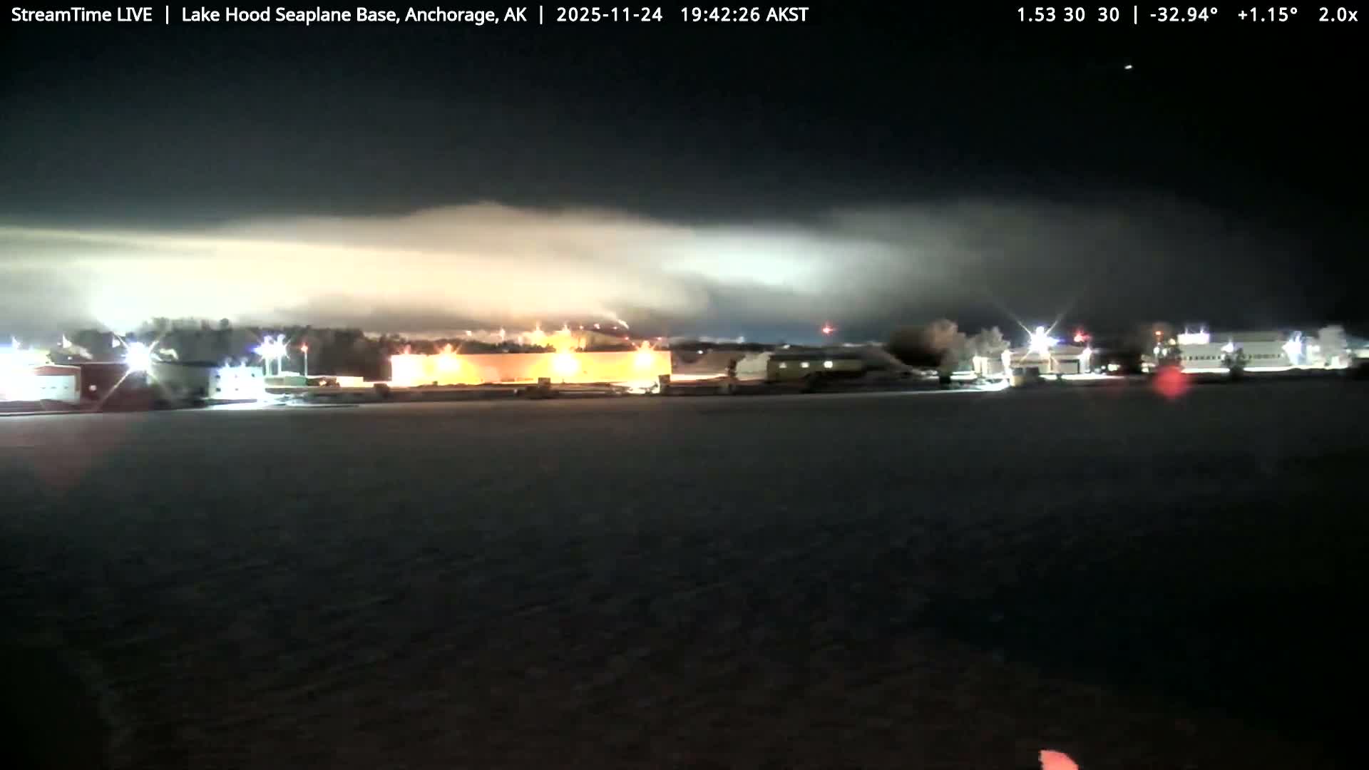 Anchorage, Lake Hood Seaplane Base / Ted Stevens International Airport Live Cam ANC / PANC - Turnagain, Anchorage, Alaska, USA