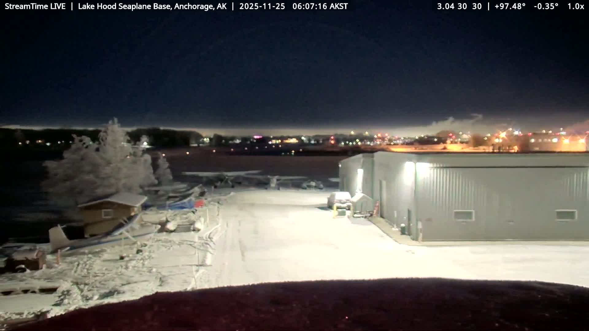 Anchorage, Lake Hood Seaplane Base / Ted Stevens International Airport Live Cam ANC / PANC - Turnagain, Anchorage, Alaska, USA