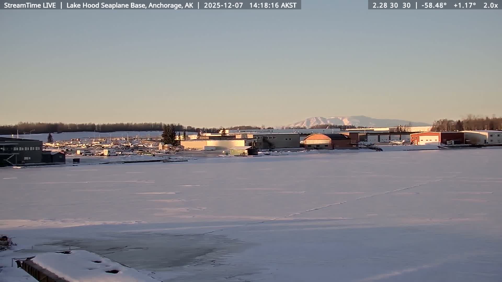 Anchorage, Lake Hood Seaplane Base / Ted Stevens International Airport Live Cam ANC / PANC - Turnagain, Anchorage, Alaska, USA