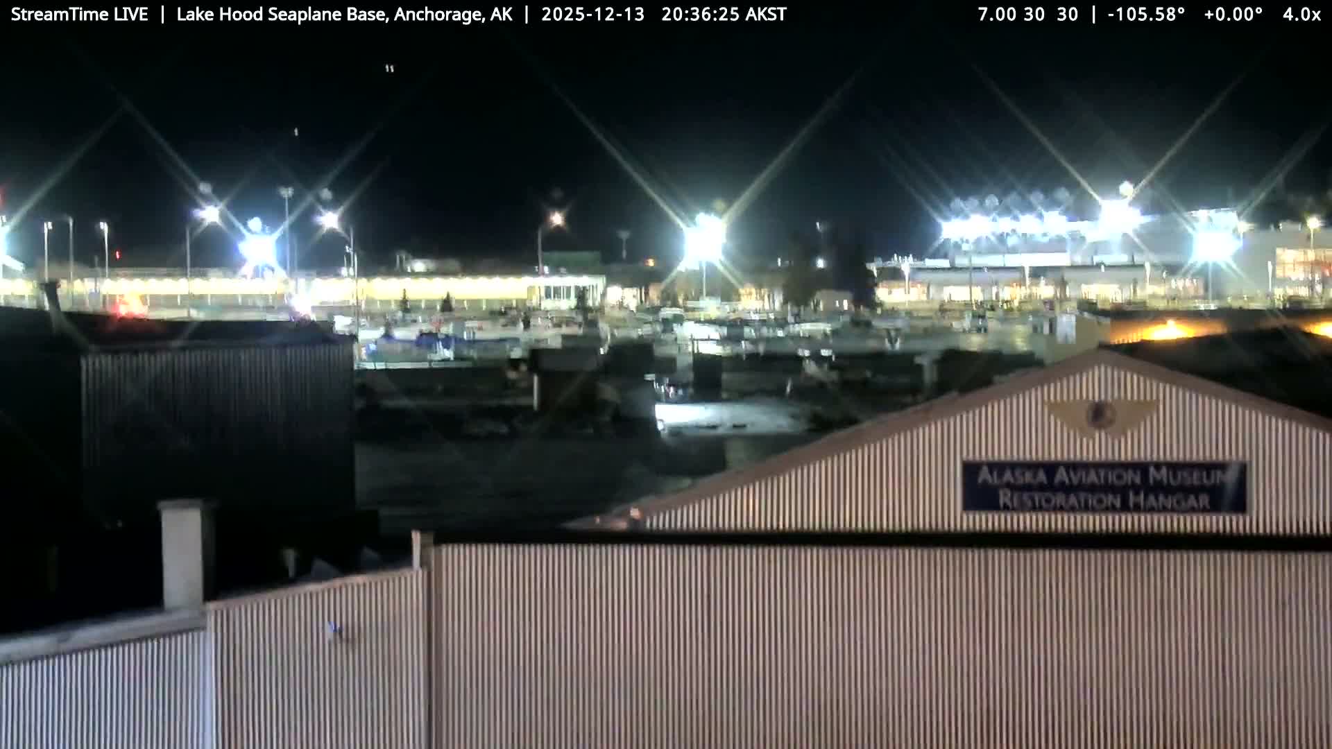 Anchorage, Lake Hood Seaplane Base / Ted Stevens International Airport Live Cam ANC / PANC - Turnagain, Anchorage, Alaska, USA
