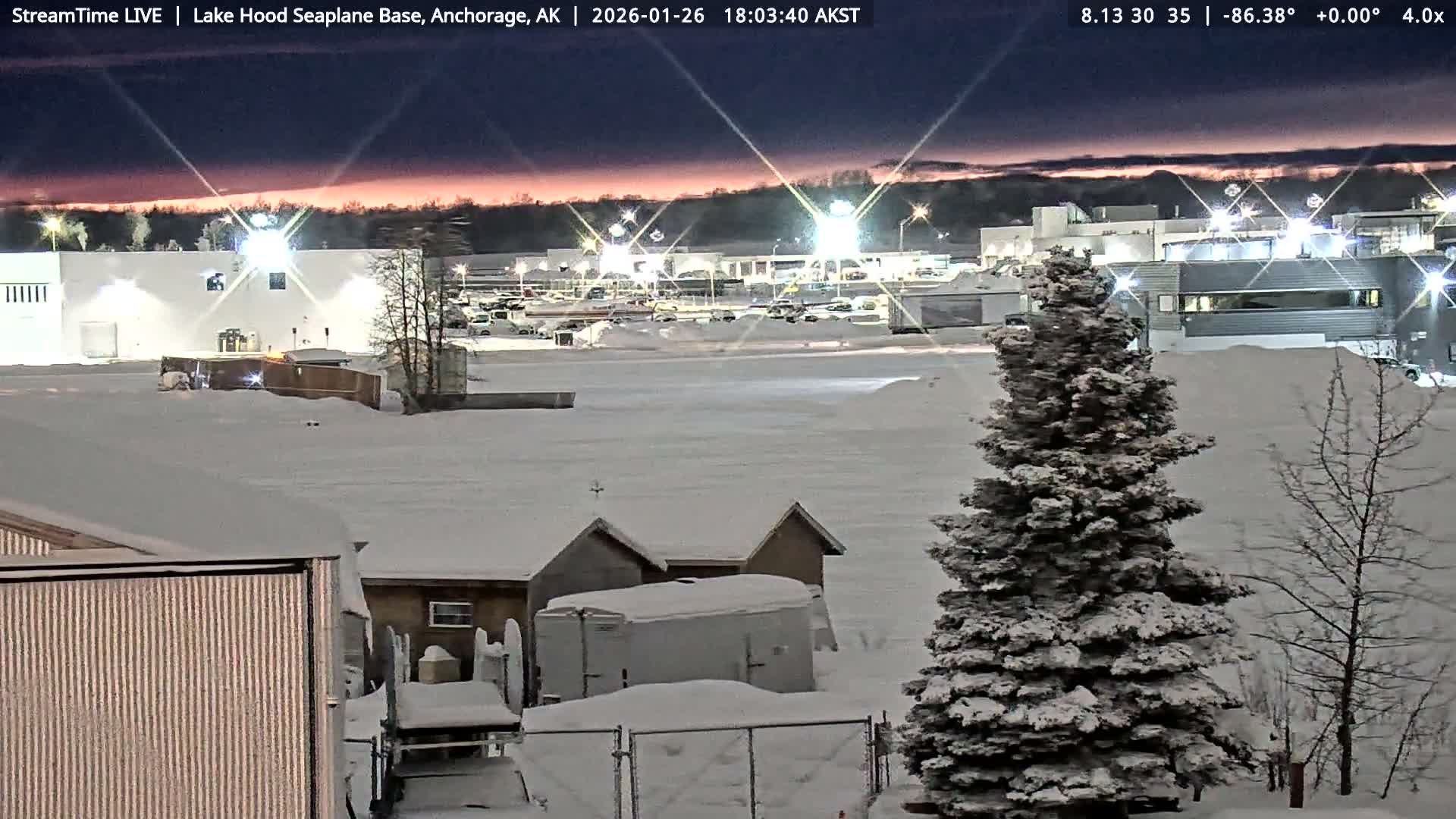 Anchorage, Lake Hood Seaplane Base / Ted Stevens International Airport Live Cam ANC / PANC - Turnagain, Anchorage, Alaska, USA