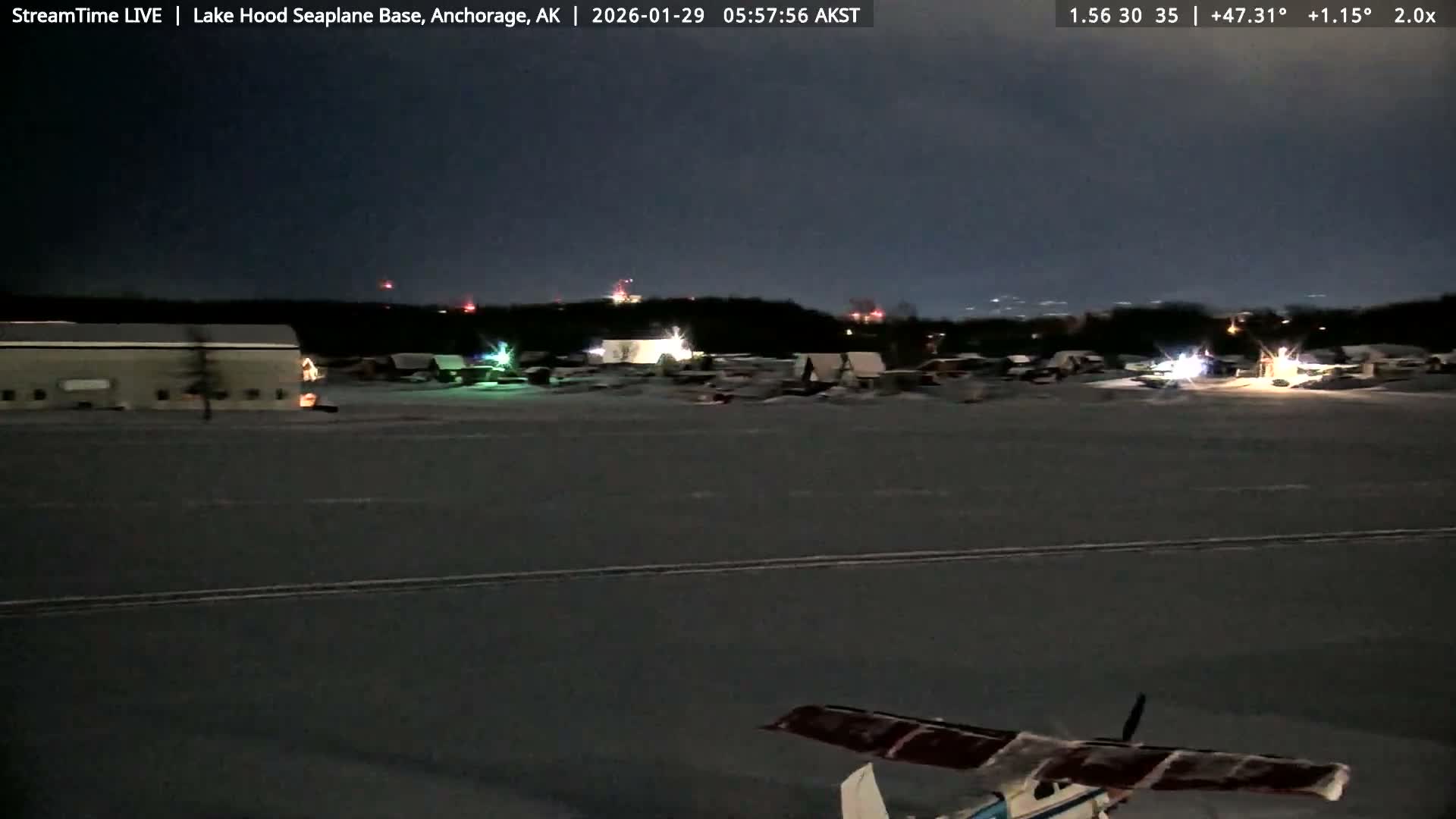 Anchorage, Lake Hood Seaplane Base / Ted Stevens International Airport Live Cam ANC / PANC - Turnagain, Anchorage, Alaska, USA