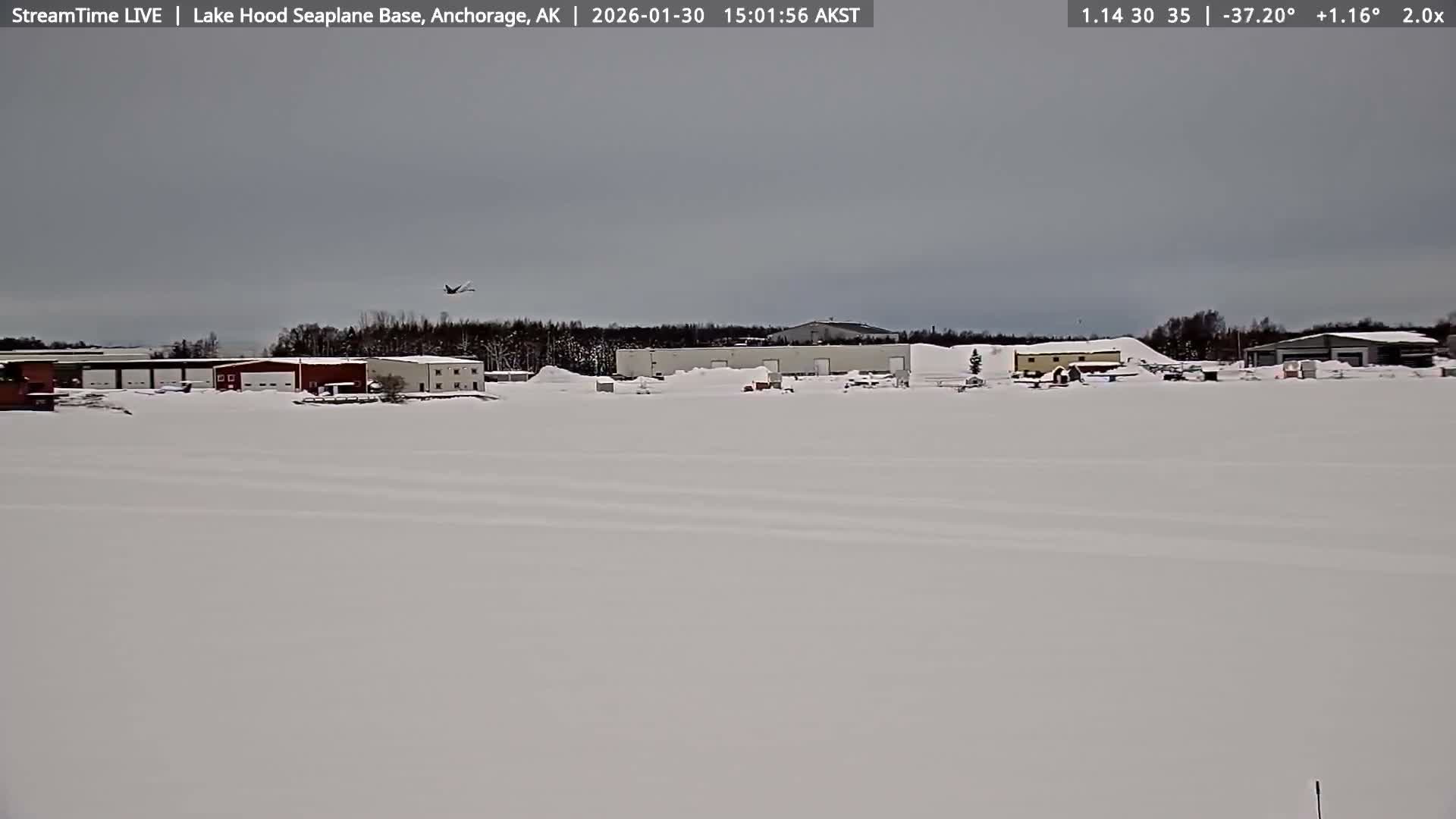Anchorage, Lake Hood Seaplane Base / Ted Stevens International Airport Live Cam ANC / PANC - Turnagain, Anchorage, Alaska, USA