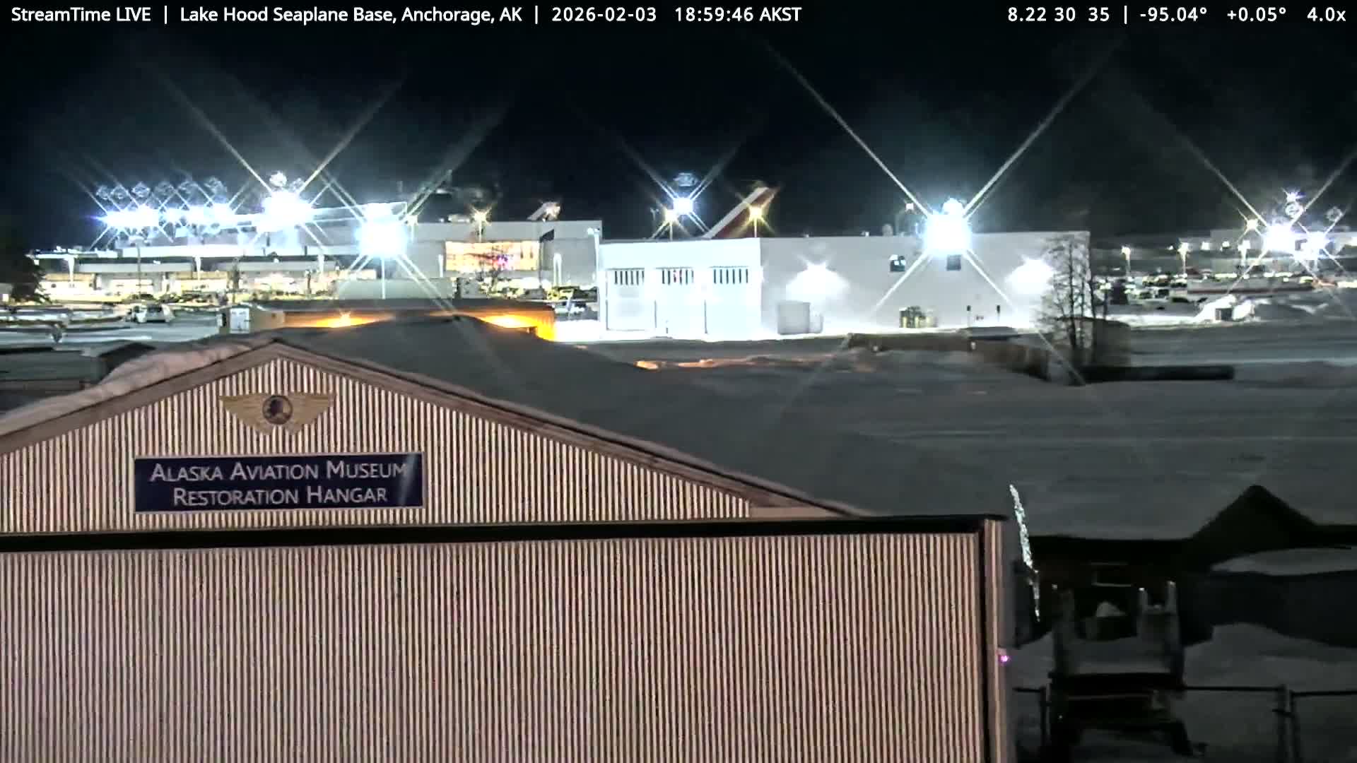 Anchorage, Lake Hood Seaplane Base / Ted Stevens International Airport Live Cam ANC / PANC - Turnagain, Anchorage, Alaska, USA