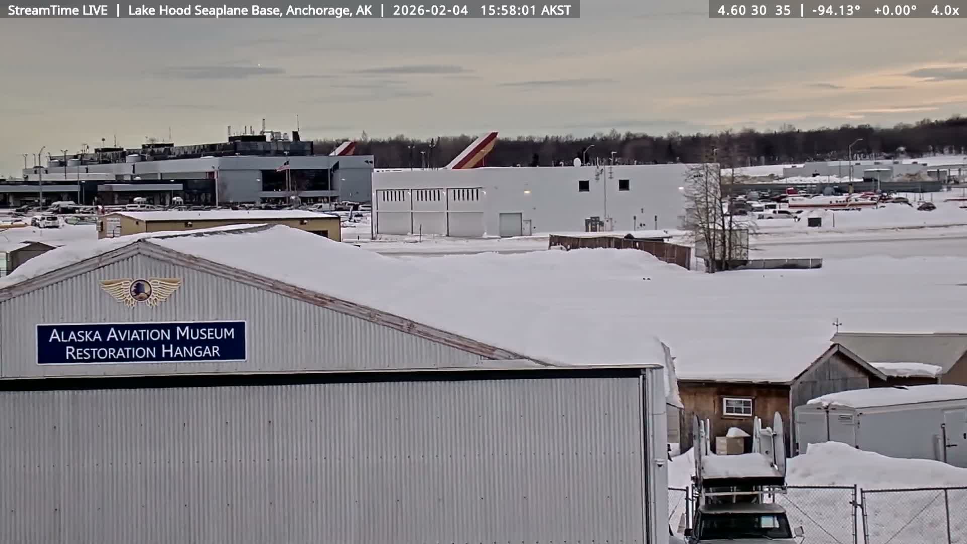 Anchorage, Lake Hood Seaplane Base / Ted Stevens International Airport Live Cam ANC / PANC - Turnagain, Anchorage, Alaska, USA