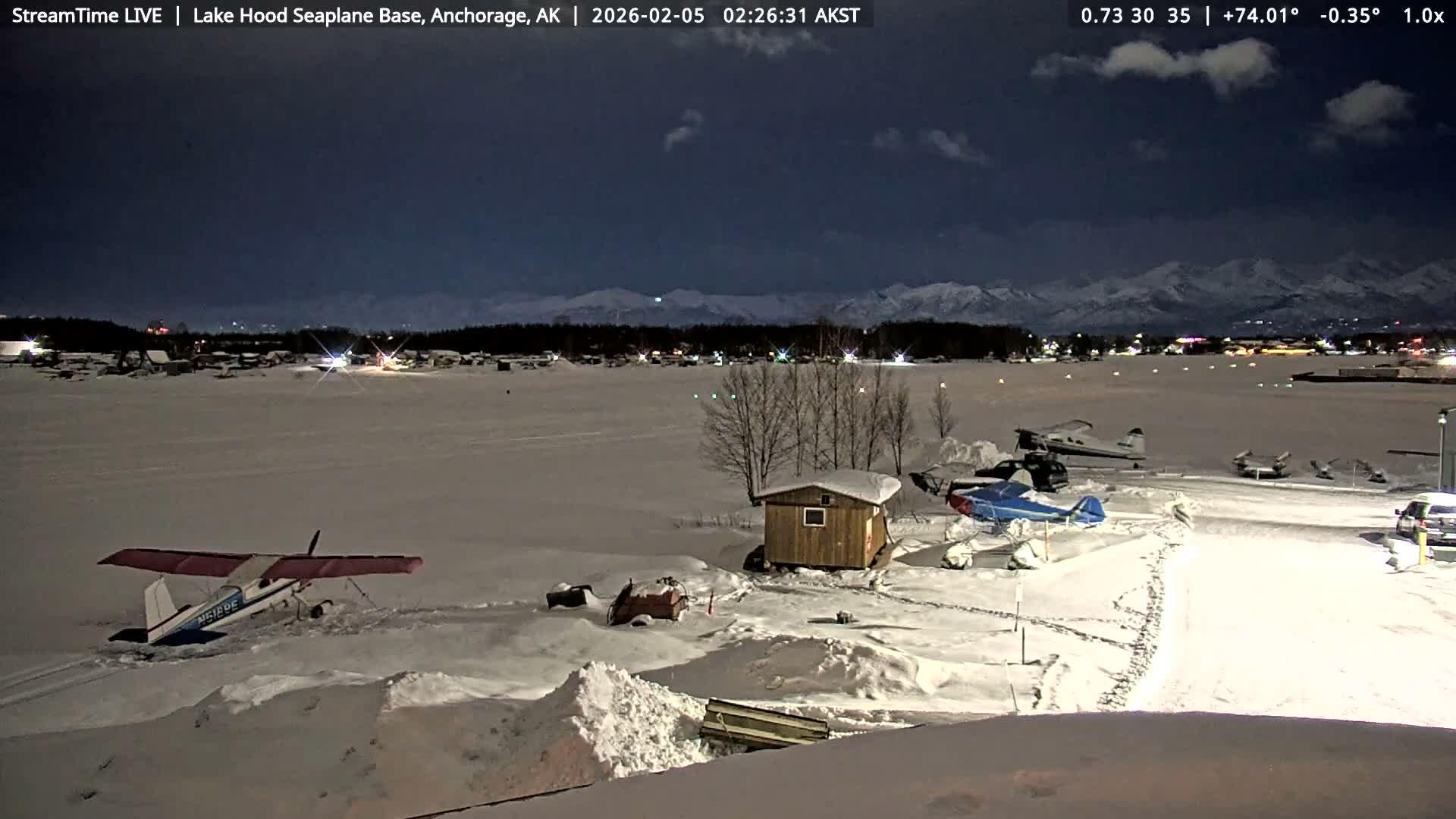 Anchorage, Lake Hood Seaplane Base / Ted Stevens International Airport Live Cam ANC / PANC - Turnagain, Anchorage, Alaska, USA