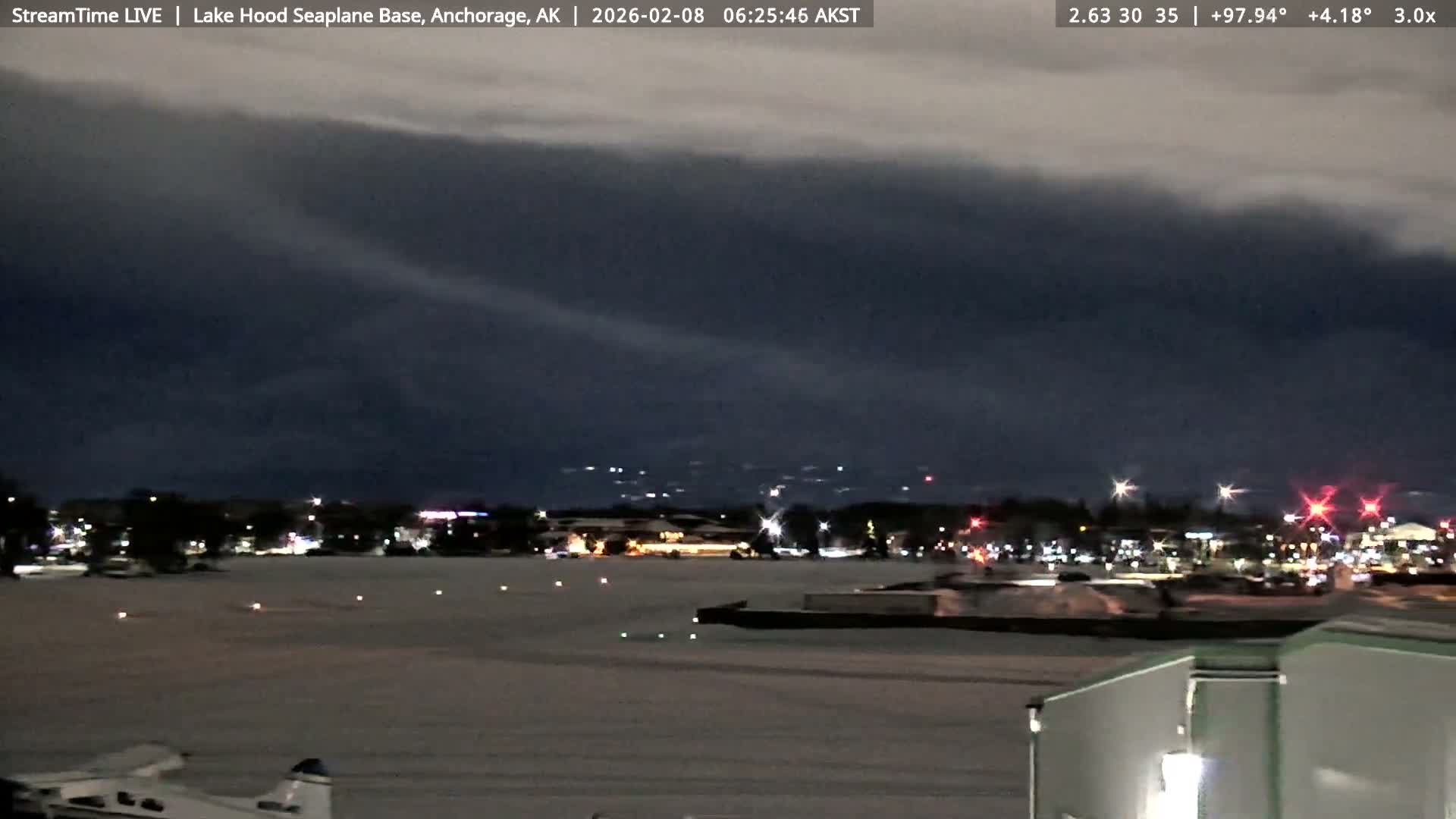 Anchorage, Lake Hood Seaplane Base / Ted Stevens International Airport Live Cam ANC / PANC - Turnagain, Anchorage, Alaska, USA