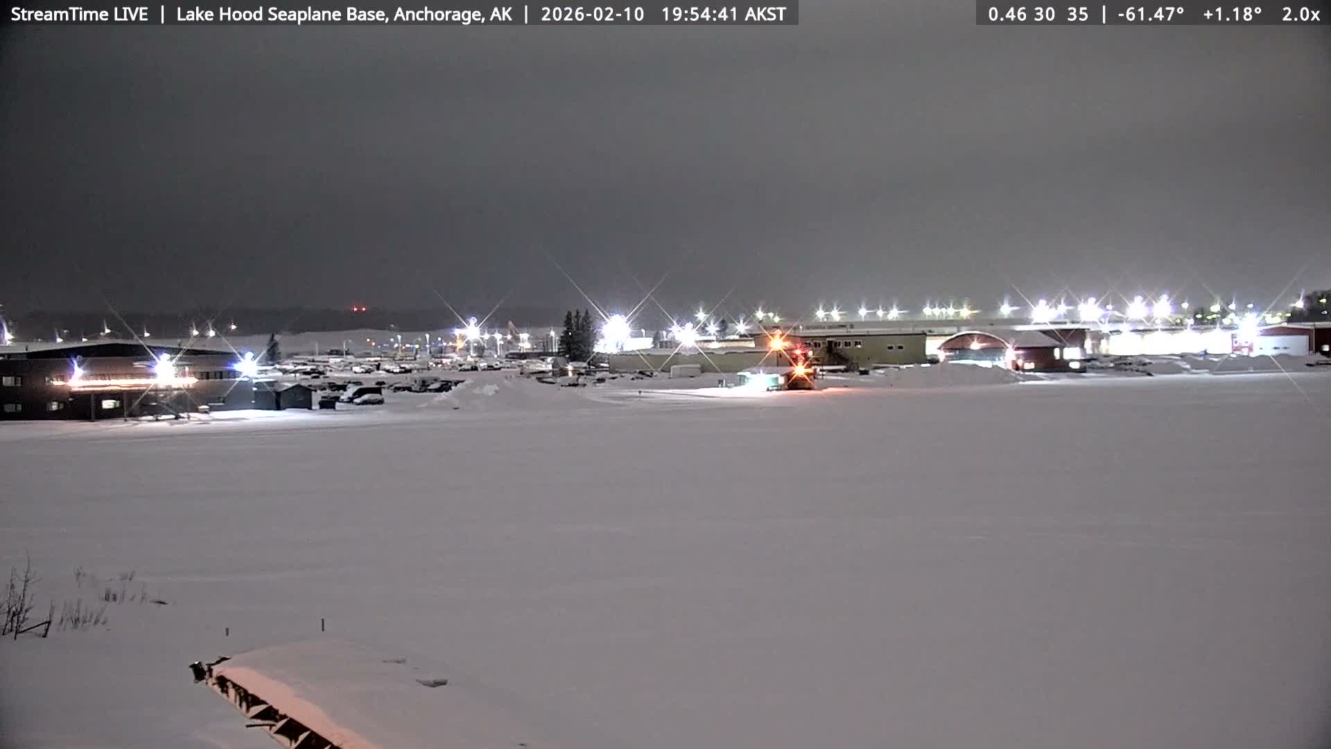 Anchorage, Lake Hood Seaplane Base / Ted Stevens International Airport Live Cam ANC / PANC - Turnagain, Anchorage, Alaska, USA