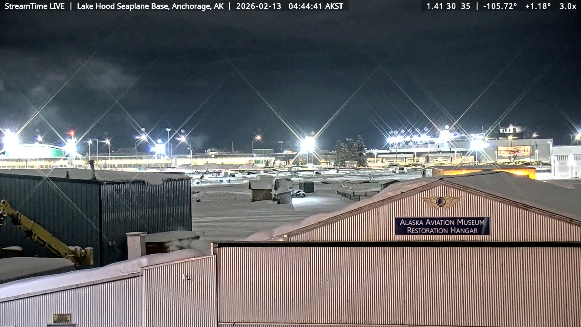 Anchorage, Lake Hood Seaplane Base / Ted Stevens International Airport Live Cam ANC / PANC - Turnagain, Anchorage, Alaska, USA