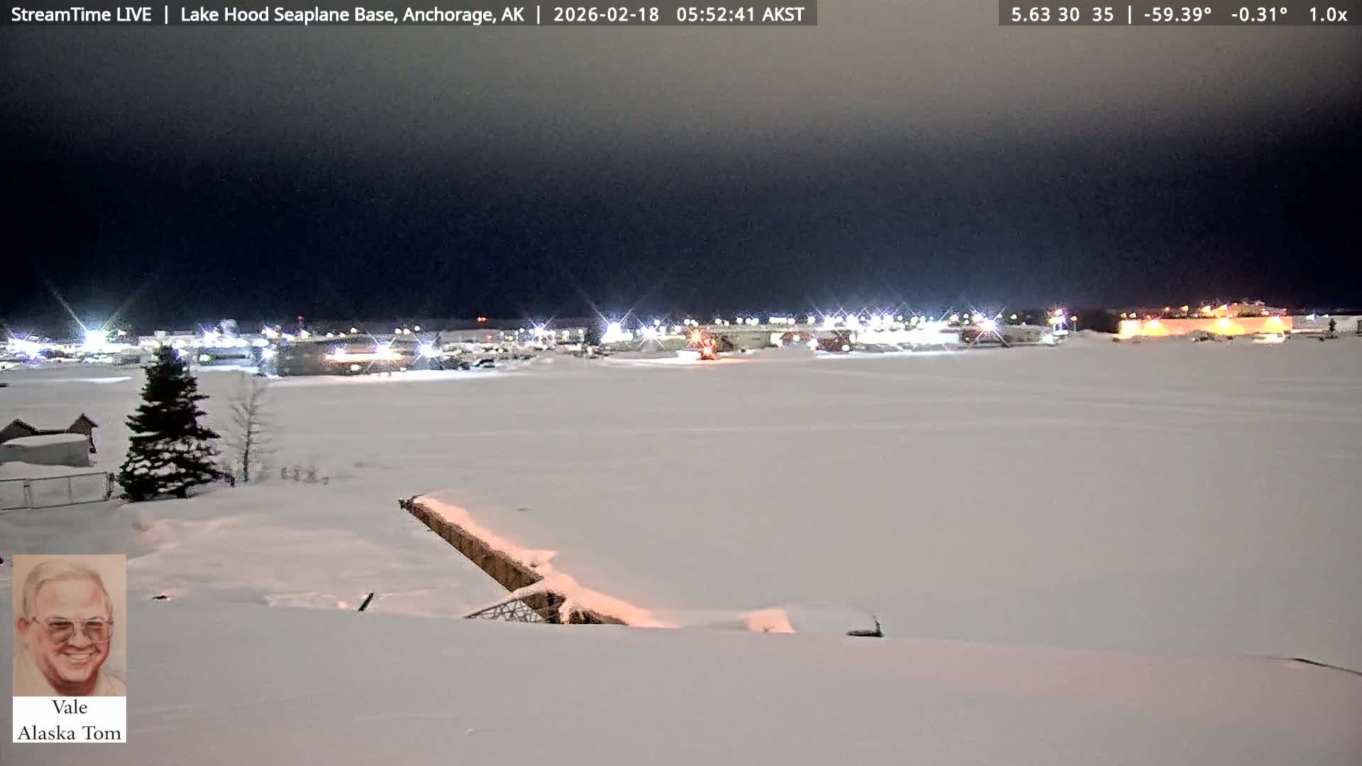 Anchorage, Lake Hood Seaplane Base / Ted Stevens International Airport Live Cam ANC / PANC - Turnagain, Anchorage, Alaska, USA