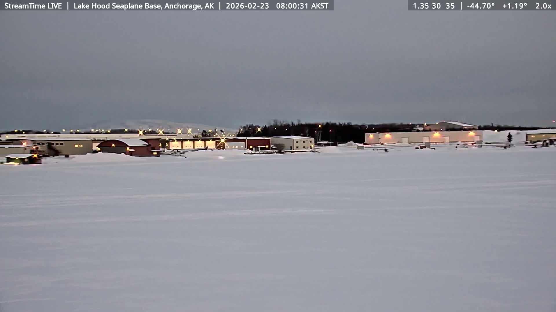 Anchorage, Lake Hood Seaplane Base / Ted Stevens International Airport Live Cam ANC / PANC - Turnagain, Anchorage, Alaska, USA