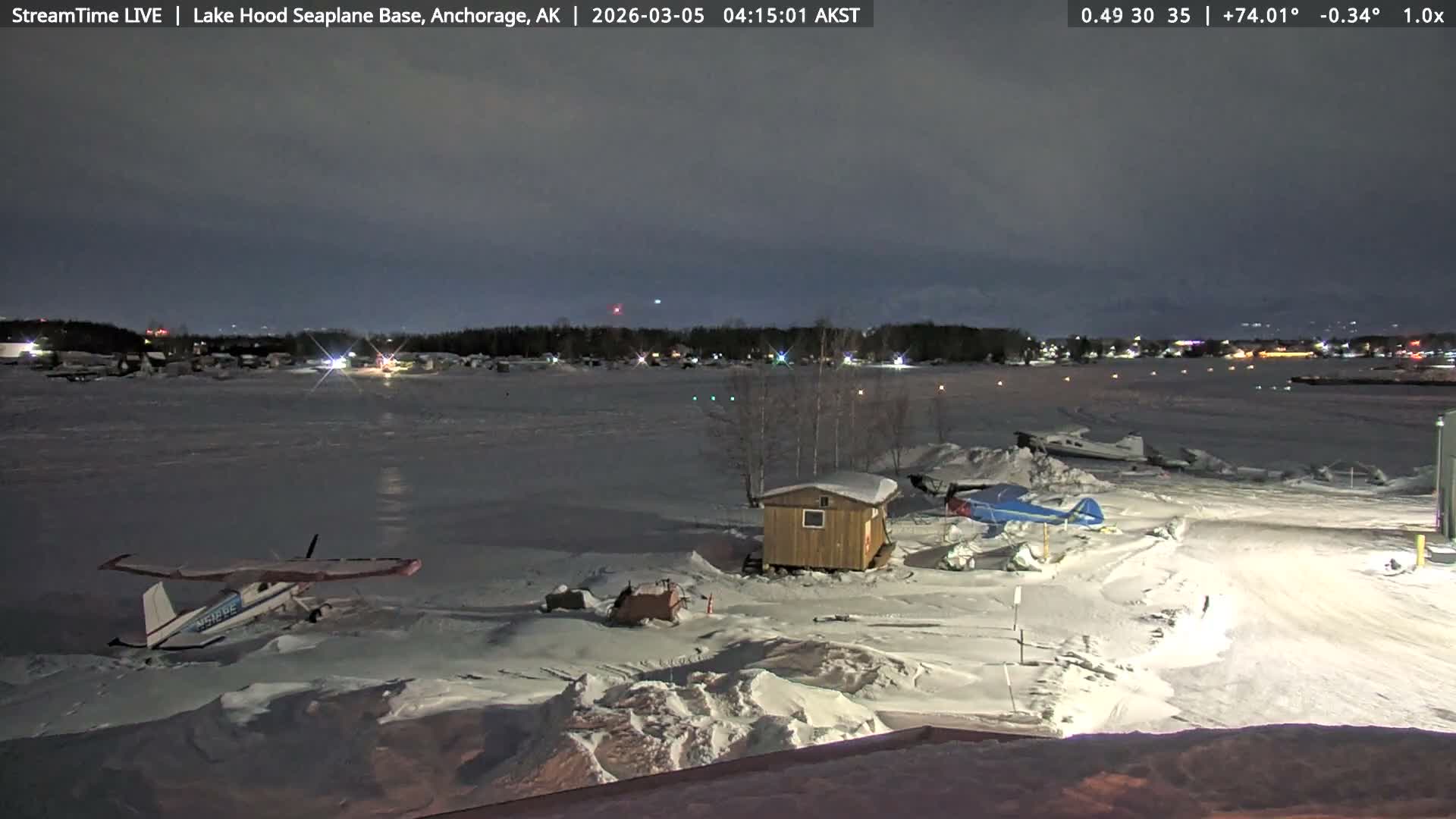 Anchorage, Lake Hood Seaplane Base / Ted Stevens International Airport Live Cam ANC / PANC - Turnagain, Anchorage, Alaska, USA