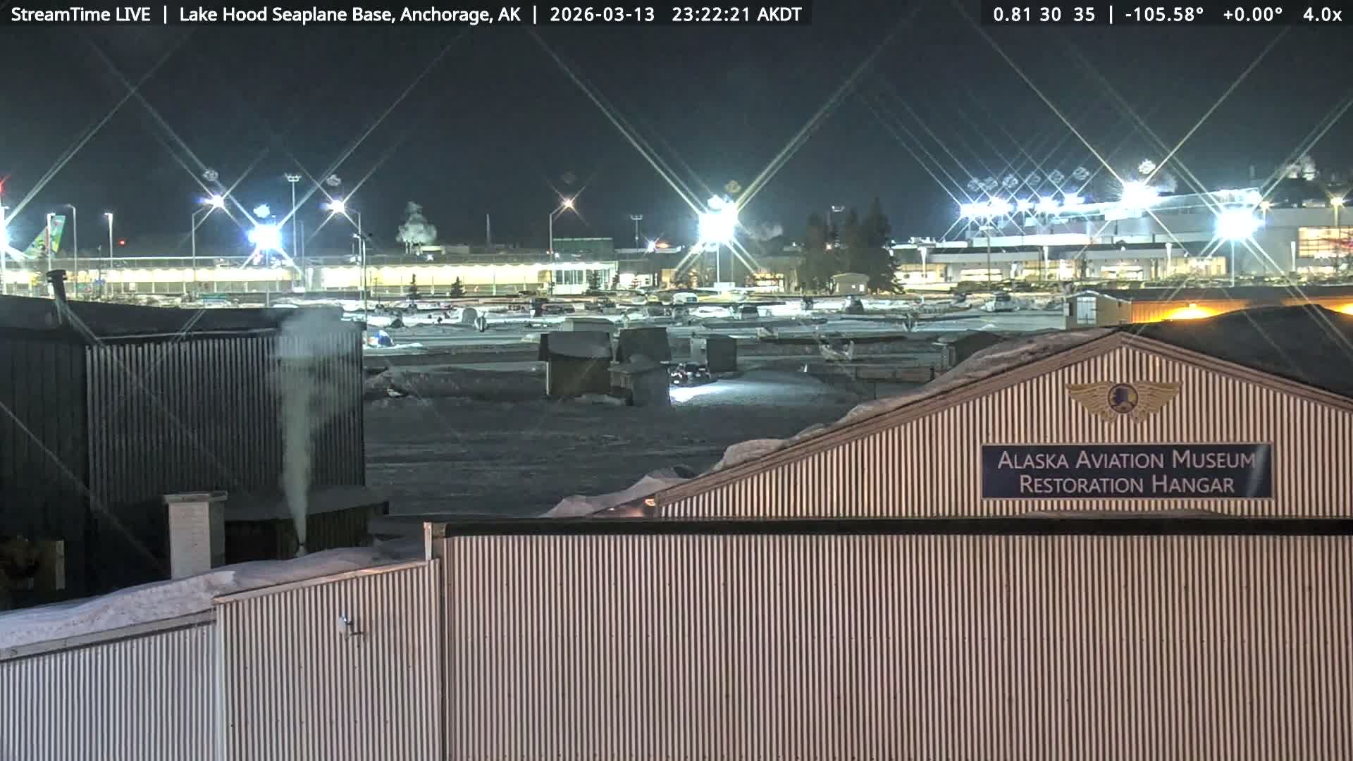 Anchorage, Lake Hood Seaplane Base / Ted Stevens International Airport Live Cam ANC / PANC - Turnagain, Anchorage, Alaska, USA