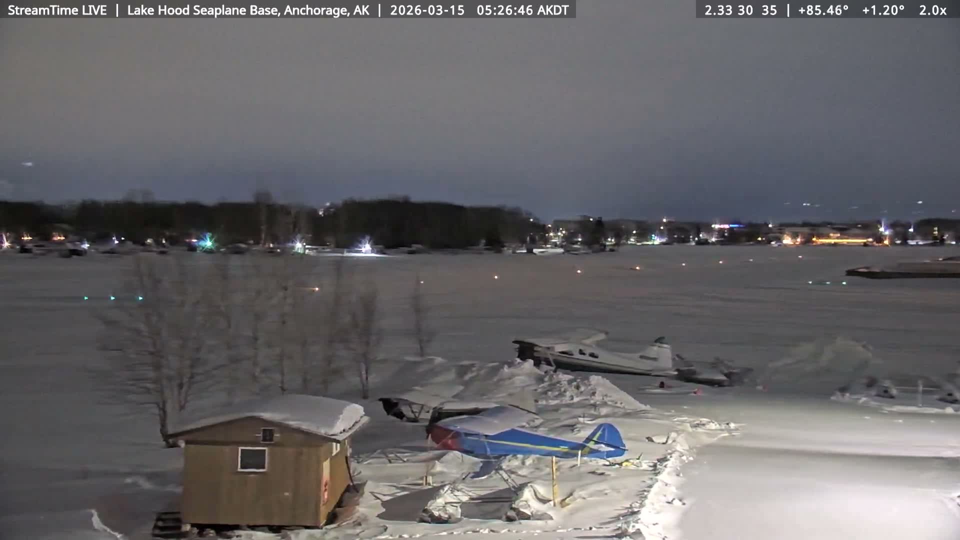 Anchorage, Lake Hood Seaplane Base / Ted Stevens International Airport Live Cam ANC / PANC - Turnagain, Anchorage, Alaska, USA